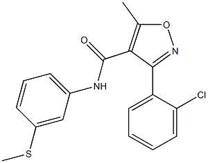 N4-[3-(methylthio)phenyl]-3-(2-chlorophenyl)-5-methylisoxazole-4-carboxamide 结构式
