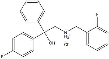 N-(2-fluorobenzyl)-2-(4-fluorophenyl)-2-hydroxy-2-phenyl-1-ethanaminium chloride 结构式