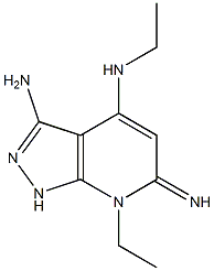 N4,7-diethyl-6-imino-6,7-dihydro-1H-pyrazolo[3,4-b]pyridine-3,4-diamine 结构式