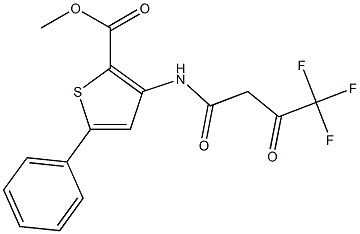 methyl 5-phenyl-3-[(4,4,4-trifluoro-3-oxobutanoyl)amino]thiophene-2-carboxylate 结构式