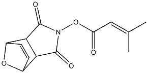 3,5-dioxo-10-oxa-4-azatricyclo[5.2.1.0~2,6~]dec-8-en-4-yl 3-methylbut-2-enoate 结构式