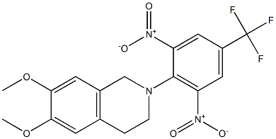 2-[2,6-dinitro-4-(trifluoromethyl)phenyl]-6,7-dimethoxy-1,2,3,4-tetrahydroisoquinoline 结构式