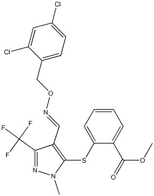 methyl 2-{[4-({[(2,4-dichlorobenzyl)oxy]imino}methyl)-1-methyl-3-(trifluoromethyl)-1H-pyrazol-5-yl]sulfanyl}benzenecarboxylate 结构式