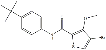 N2-[4-(tert-butyl)phenyl]-4-bromo-3-methoxythiophene-2-carboxamide 结构式