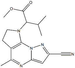 methyl 2-(2-cyano-5-methyl-6,7-dihydro-8H-pyrazolo[1,5-a]pyrrolo[3,2-e]pyrimidin-8-yl)-3-methylbutanoate 结构式