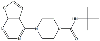 N1-(tert-butyl)-4-thieno[2,3-d]pyrimidin-4-ylpiperazine-1-carboxamide 结构式