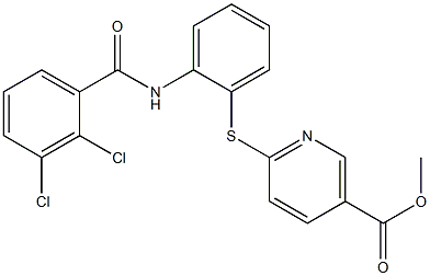 methyl 6-({2-[(2,3-dichlorobenzoyl)amino]phenyl}sulfanyl)nicotinate 结构式