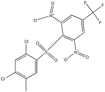 2-[(2,4-dichloro-5-methylphenyl)sulfonyl]-1,3-dinitro-5-(trifluoromethyl)benzene 结构式