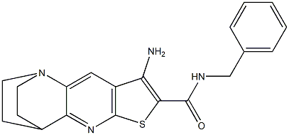 5-amino-N-benzyl-7-thia-1,9-diazatetracyclo[9.2.2.0~2,10~.0~4,8~]pentadeca-2,4(8),5,9-tetraene-6-carboxamide 结构式