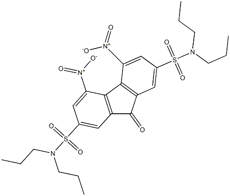 N2,N2,N7,N7-tetrapropyl-4,5-dinitro-9-oxo-9H-fluorene-2,7-disulfonamide 结构式