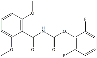 2,6-difluorophenyl N-(2,6-dimethoxybenzoyl)carbamate 结构式