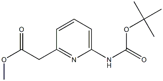 (6-tert-Butoxycarbonylamino-pyridin-2-yl)-acetic acid methyl ester 结构式