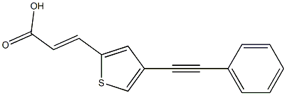 (E)-3-(4-(2-phenylethynyl)thiophen-2-yl)acrylic acid 结构式
