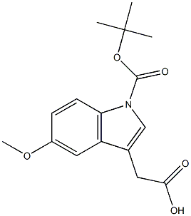 2-(1-(tert-butoxycarbonyl)-5-methoxy-1H-indol-3-yl)acetic acid 结构式