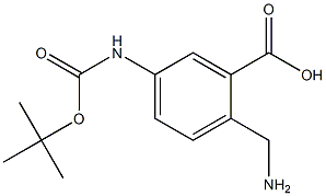 2-(aminomethyl)-5-(tert-butoxycarbonylamino)benzoic acid 结构式