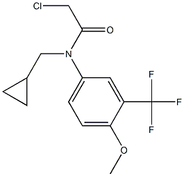 2-chloro-N-(cyclopropylmethyl)-N-(3-(trifluoromethyl)-4-methoxyphenyl)acetamide 结构式