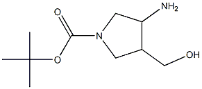 3-Amino-4-hydroxymethyl-pyrrolidine-1-carboxylic acid tert-butyl ester 结构式