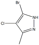 5-bromo-4-chloro-3-methyl-1H-pyrazole 结构式