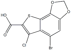 5-bromo-6-chloro-2,3-dihydrothieno[2,3-e][1,3]benzodioxole-7-carboxylic acid 结构式