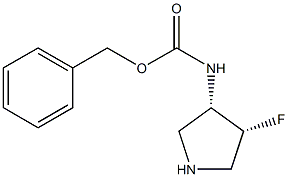 cis-(4-Fluoro-pyrrolidin-3-yl)-carbamic acid benzyl ester 结构式