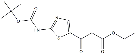 ethyl 3-(2-(tert-butoxycarbonylamino)thiazol-5-yl)-3-oxopropanoate 结构式