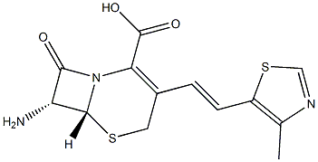 (6R,7R)-7-Amino-3-[(Z)-2-(4-methylthiazol-5-yl)ethenyl]-8-oxo-5-thia-1-azabicyclo[4.2.0]oct- 2-ene-2-carboxylic acid
 结构式