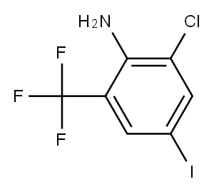 2-氨基-5-碘-3-氯三氟甲苯 结构式