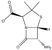 (2S,5R,6R)-6-amino-3,3-dimethyl-7-oxo-4-thia-1-azabicyclo[3.2.0]heptane-2-carboxylate 结构式