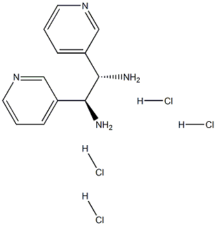 (S,S)-1,2-二(3-吡啶)-1,2-乙二胺四盐酸盐 结构式