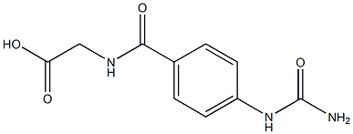 ({4-[(aminocarbonyl)amino]benzoyl}amino)acetic acid 结构式