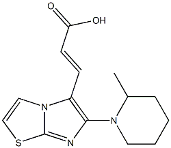 (2E)-3-[6-(2-methylpiperidin-1-yl)imidazo[2,1-b][1,3]thiazol-5-yl]acrylic acid 结构式