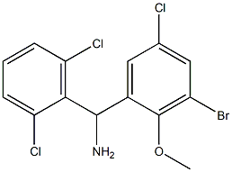 (3-bromo-5-chloro-2-methoxyphenyl)(2,6-dichlorophenyl)methanamine 结构式