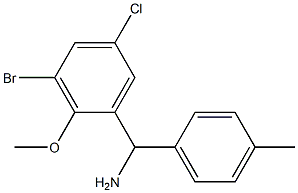 (3-bromo-5-chloro-2-methoxyphenyl)(4-methylphenyl)methanamine 结构式