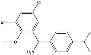 (3-bromo-5-chloro-2-methoxyphenyl)[4-(propan-2-yl)phenyl]methanamine 结构式