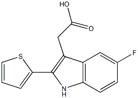 (5-fluoro-2-thien-2-yl-1H-indol-3-yl)acetic acid 结构式