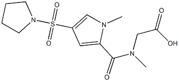 (methyl{[1-methyl-4-(pyrrolidin-1-ylsulfonyl)-1H-pyrrol-2-yl]carbonyl}amino)acetic acid 结构式