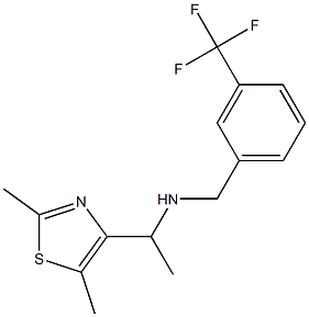 [1-(2,5-dimethyl-1,3-thiazol-4-yl)ethyl]({[3-(trifluoromethyl)phenyl]methyl})amine 结构式