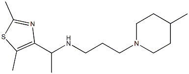 [1-(2,5-dimethyl-1,3-thiazol-4-yl)ethyl][3-(4-methylpiperidin-1-yl)propyl]amine 结构式