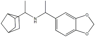 [1-(2H-1,3-benzodioxol-5-yl)ethyl](1-{bicyclo[2.2.1]heptan-2-yl}ethyl)amine 结构式