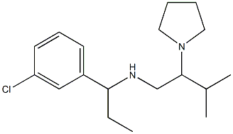 [1-(3-chlorophenyl)propyl][3-methyl-2-(pyrrolidin-1-yl)butyl]amine 结构式