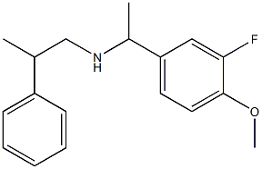 [1-(3-fluoro-4-methoxyphenyl)ethyl](2-phenylpropyl)amine 结构式