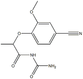 [2-(4-cyano-2-methoxyphenoxy)propanoyl]urea 结构式