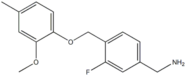 [3-fluoro-4-(2-methoxy-4-methylphenoxymethyl)phenyl]methanamine 结构式