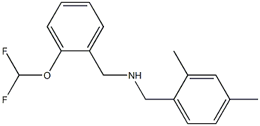 {[2-(difluoromethoxy)phenyl]methyl}[(2,4-dimethylphenyl)methyl]amine 结构式