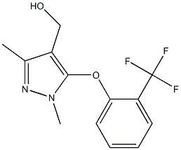 {1,3-dimethyl-5-[2-(trifluoromethyl)phenoxy]-1H-pyrazol-4-yl}methanol 结构式