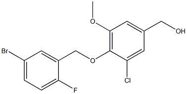 {4-[(5-bromo-2-fluorophenyl)methoxy]-3-chloro-5-methoxyphenyl}methanol 结构式