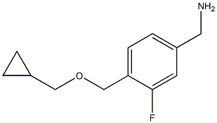 {4-[(cyclopropylmethoxy)methyl]-3-fluorophenyl}methanamine 结构式