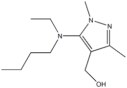 {5-[butyl(ethyl)amino]-1,3-dimethyl-1H-pyrazol-4-yl}methanol 结构式