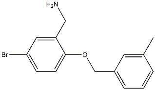 {5-bromo-2-[(3-methylphenyl)methoxy]phenyl}methanamine 结构式