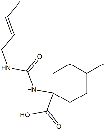 1-({[(2E)-but-2-enylamino]carbonyl}amino)-4-methylcyclohexanecarboxylic acid 结构式